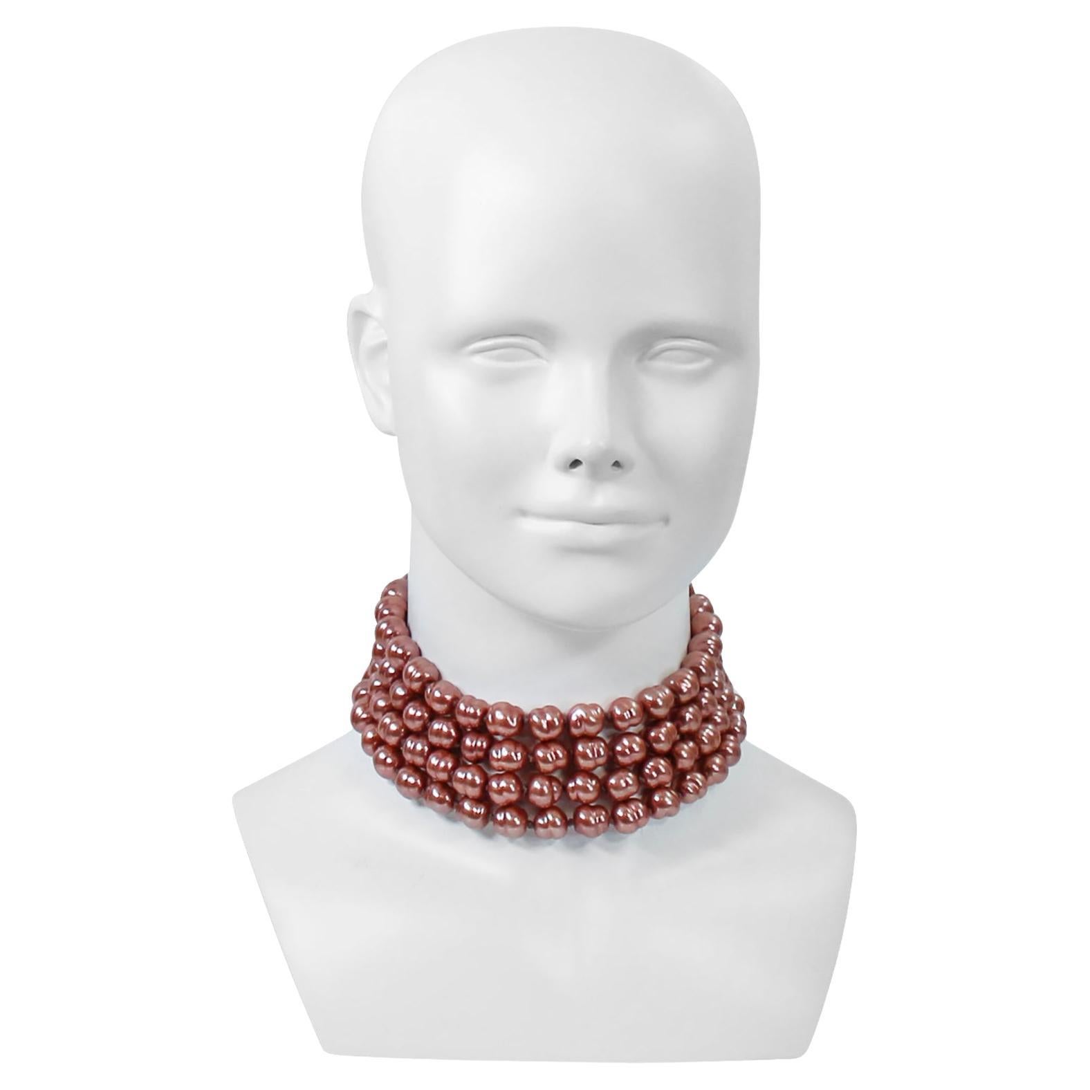 Vintage Deanna Hamro Staubrosa Perlen-Choker Circa 1980er Jahre