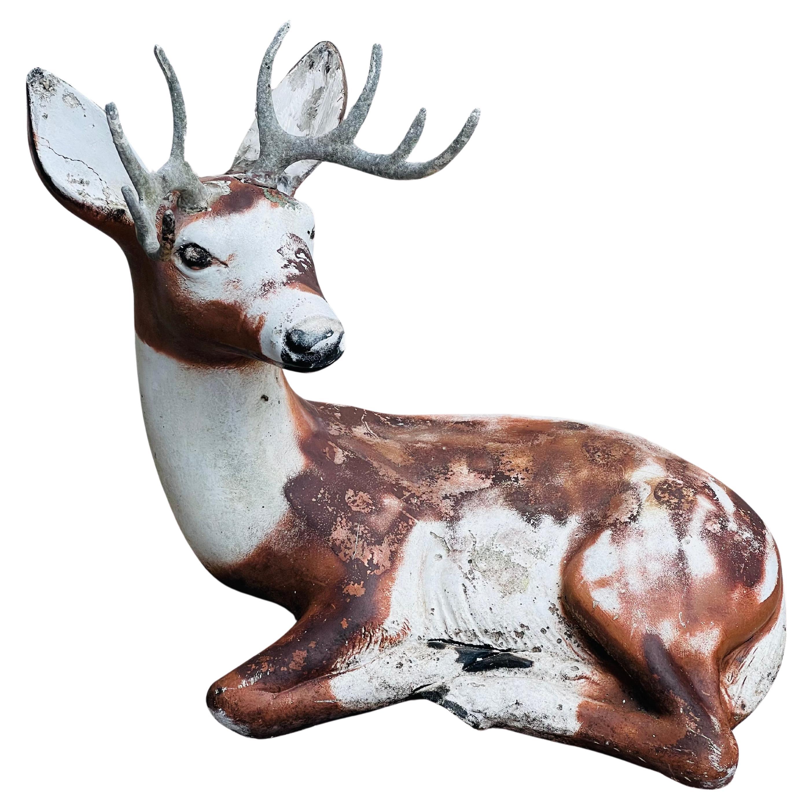 Vintage Dear Sculpture Garden Concrete