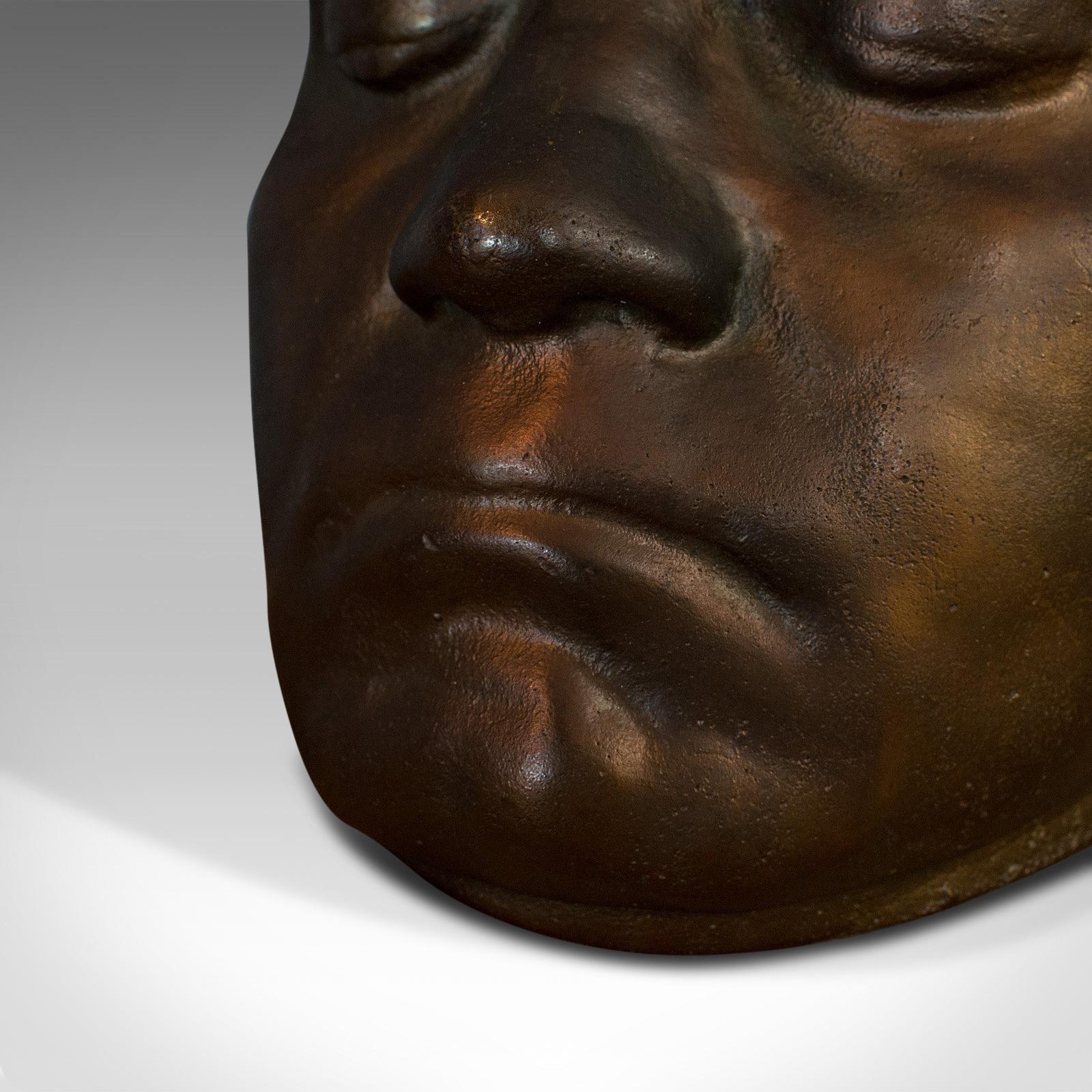 Vintage Death Mask, English, Bronze, Memento Mori, 20th Century, circa 1960 1
