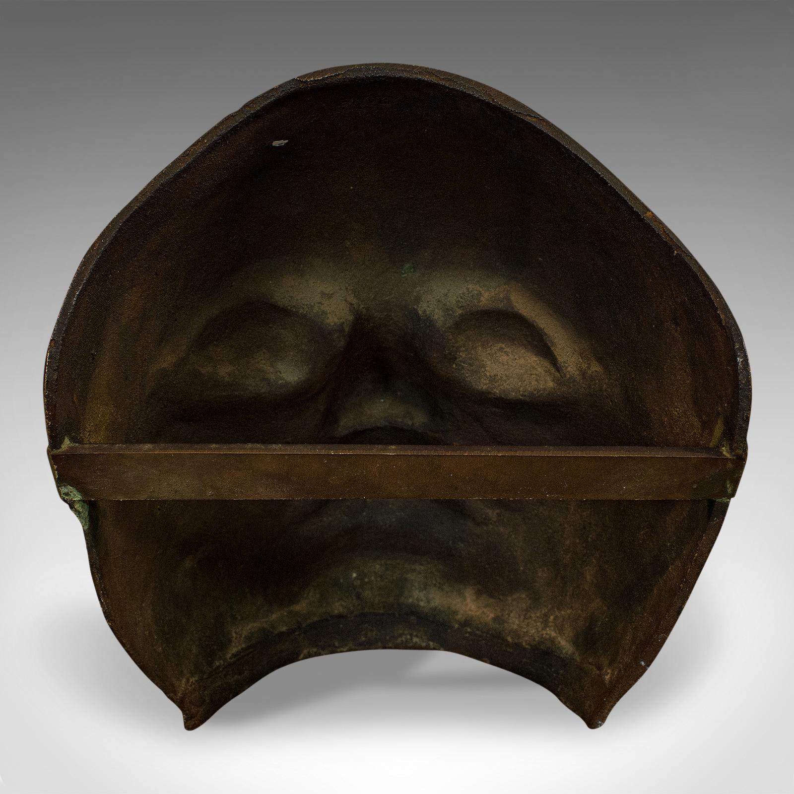 Vintage Death Mask, English, Bronze, Memento Mori, 20th Century, circa 1960 2