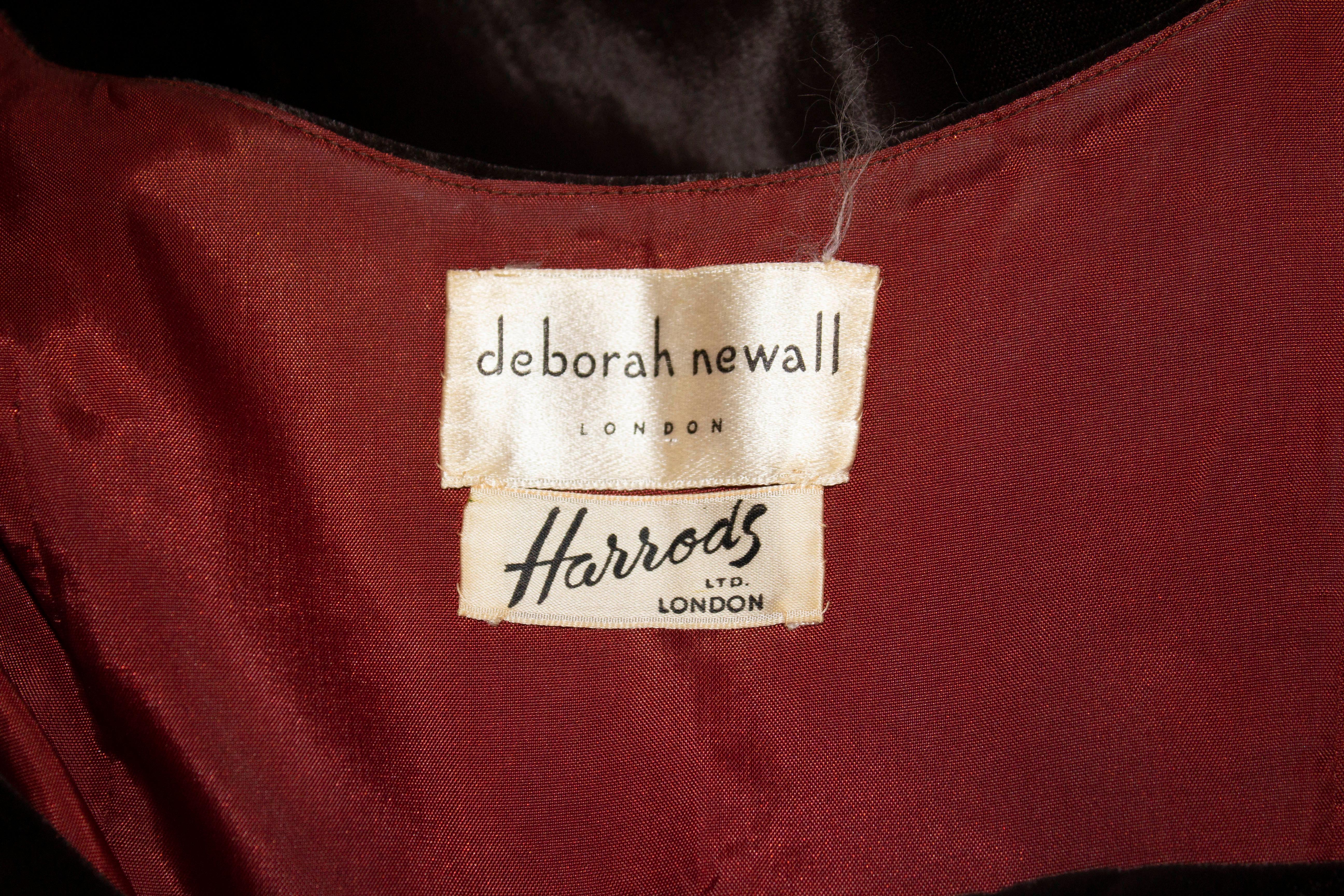 Black Vintage Deborah Newall for Harrods Velvet Pinafore For Sale