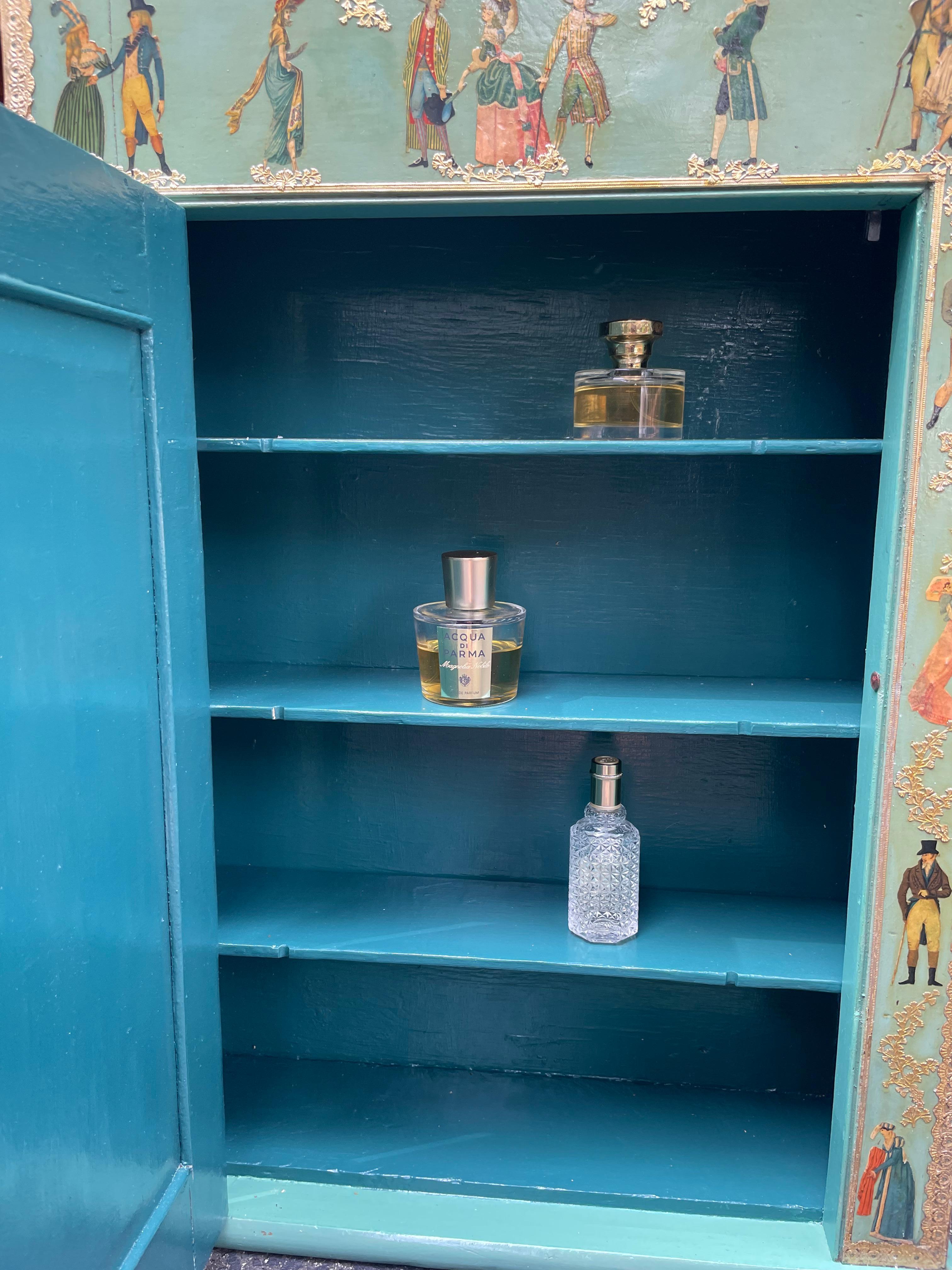Appliqué Vintage Decalcomania Medicine Cabinet