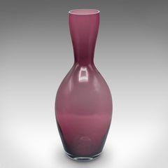 Vintage Decanter Form Flower Vase, English, Glass, Bouquet Sleeve, Circa 1970