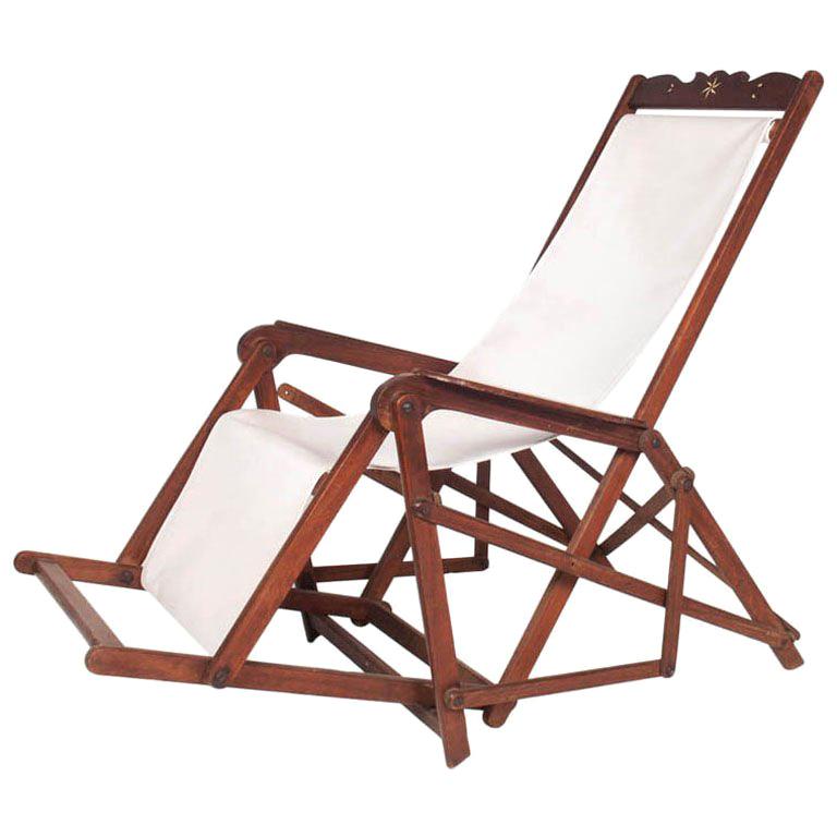 Vintage Deck Chair with Inlay
