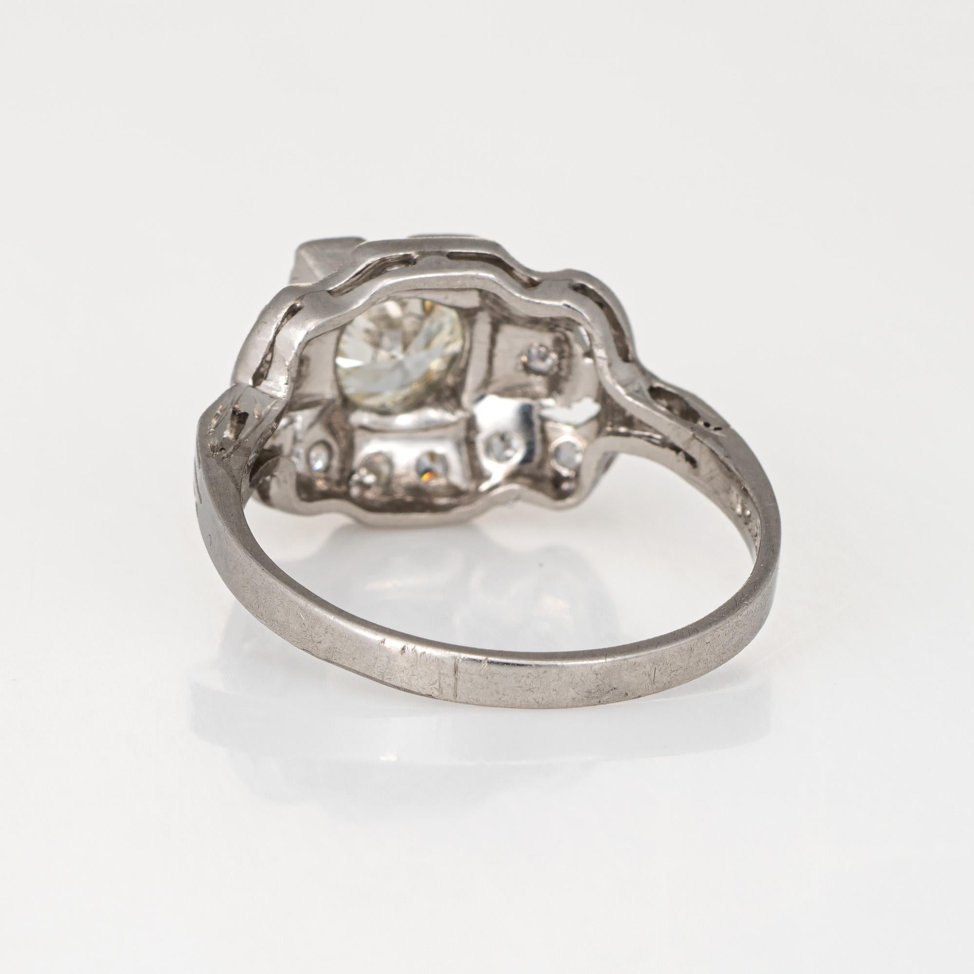 Old European Cut Vintage Deco 0.85 Carat Engagement Diamond Ring Platinum Fine Antique Jewelry