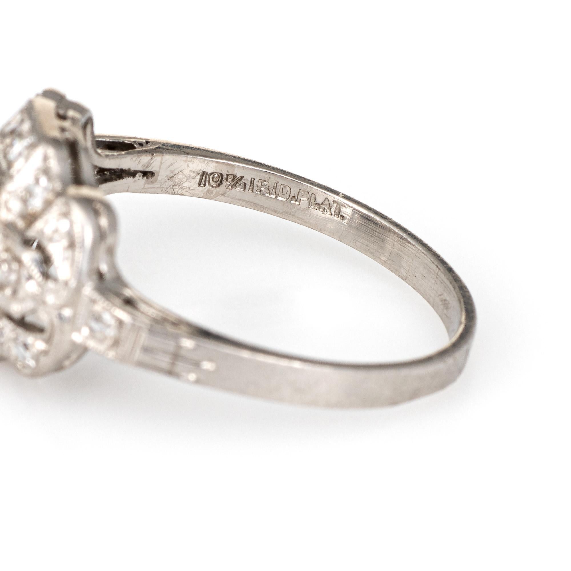 Women's Vintage Deco 0.85 Carat Engagement Diamond Ring Platinum Fine Antique Jewelry