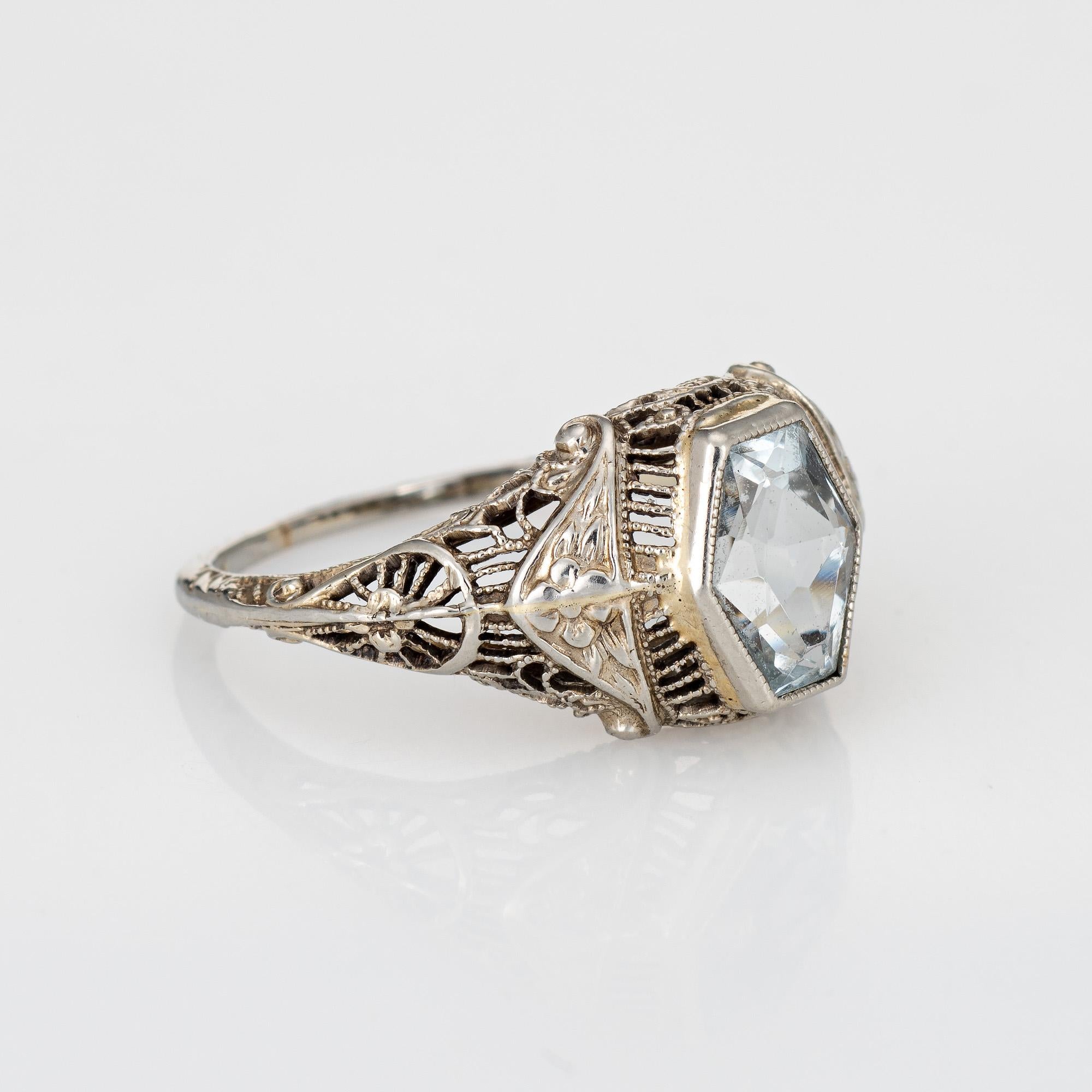 vintage aquamarine ring white gold