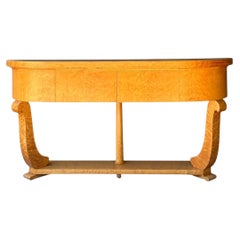 Vintage Deco Burl Console Table