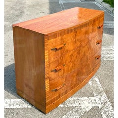 Vintage Deco Burl Wood Chest of Drawers