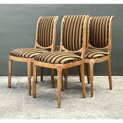 Vintage Deco Carved Dining Chairs - Set of 4