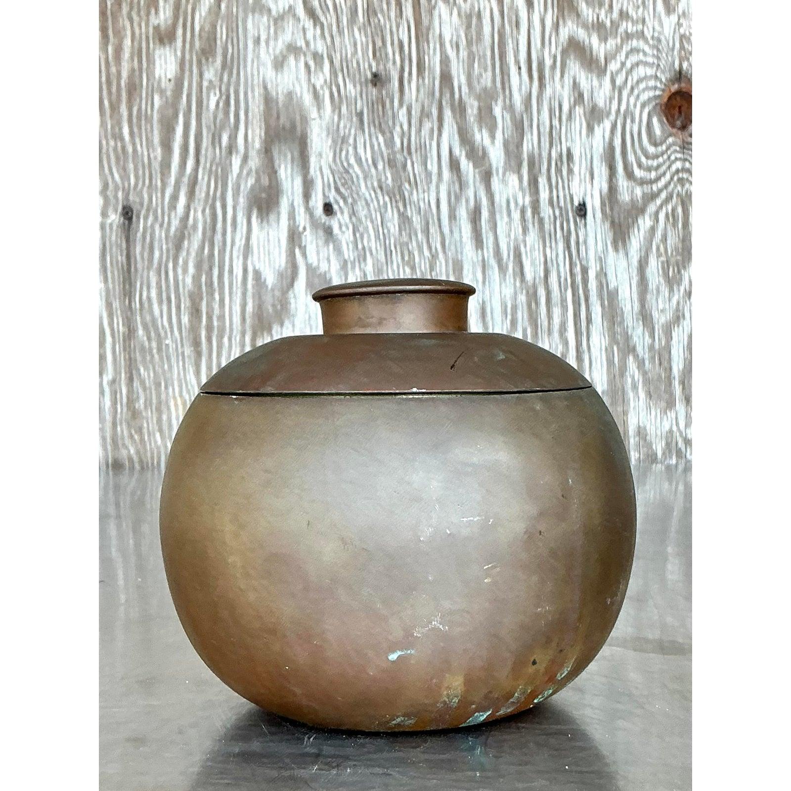 American Vintage Deco Copper Rumidor Humidor For Sale