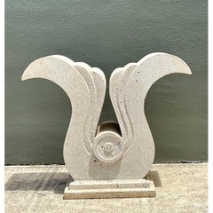 Vintage Deco Coquina Console Table Pedestal