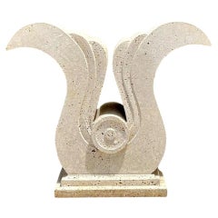 Vintage Deco Coquina Console Table Pedestal