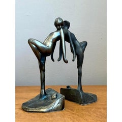 Vintage Deco Dancing Nymph Bookends - Set of 2