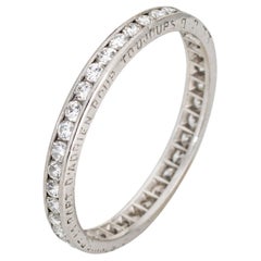 Vintage Deco Diamantband Gr. 8 Platin Ehering Eternity Fine Jewelry 1933