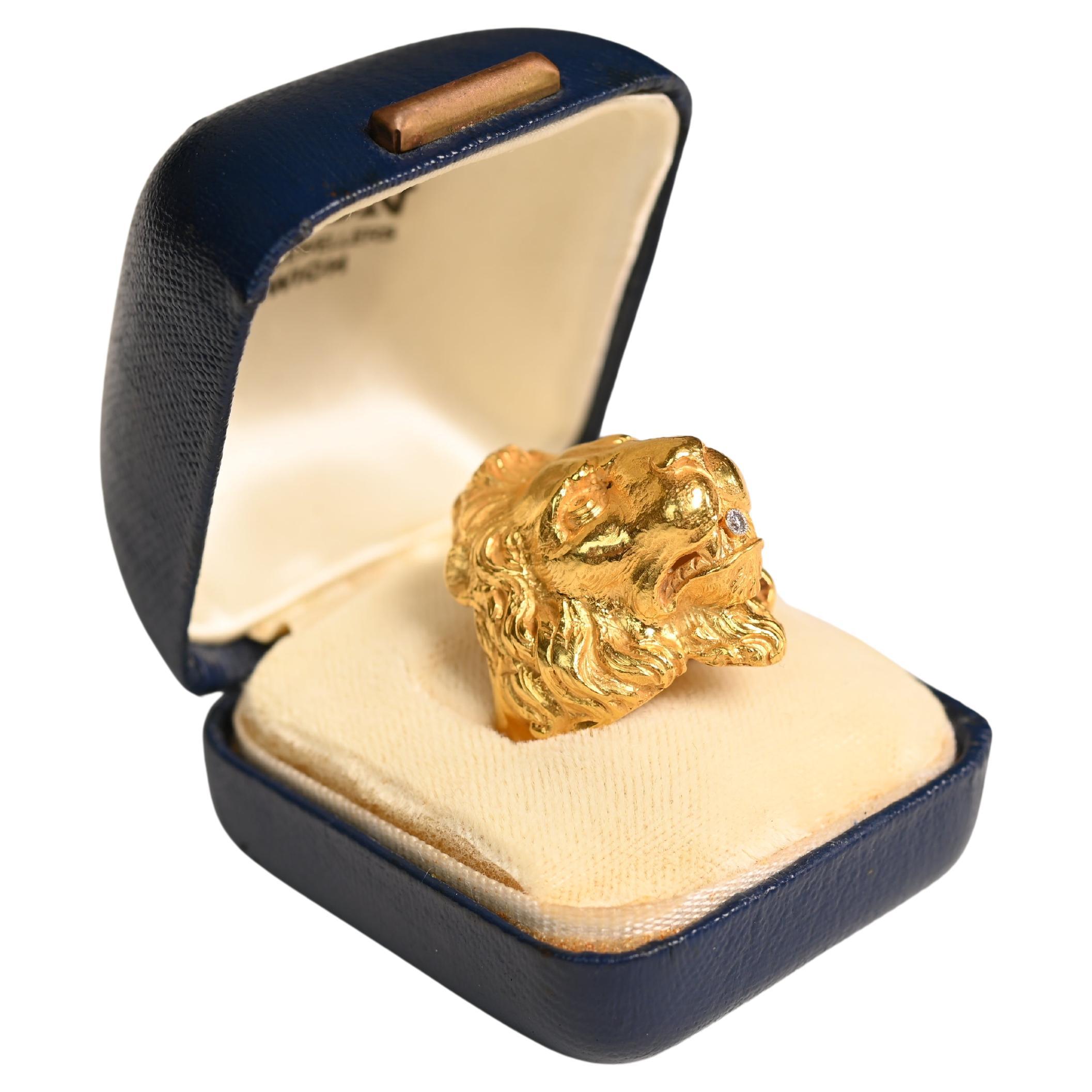 Anello di diamanti Vintage Deco Fashion Jewelry (circa 0,02 carati), oro giallo 18 carati