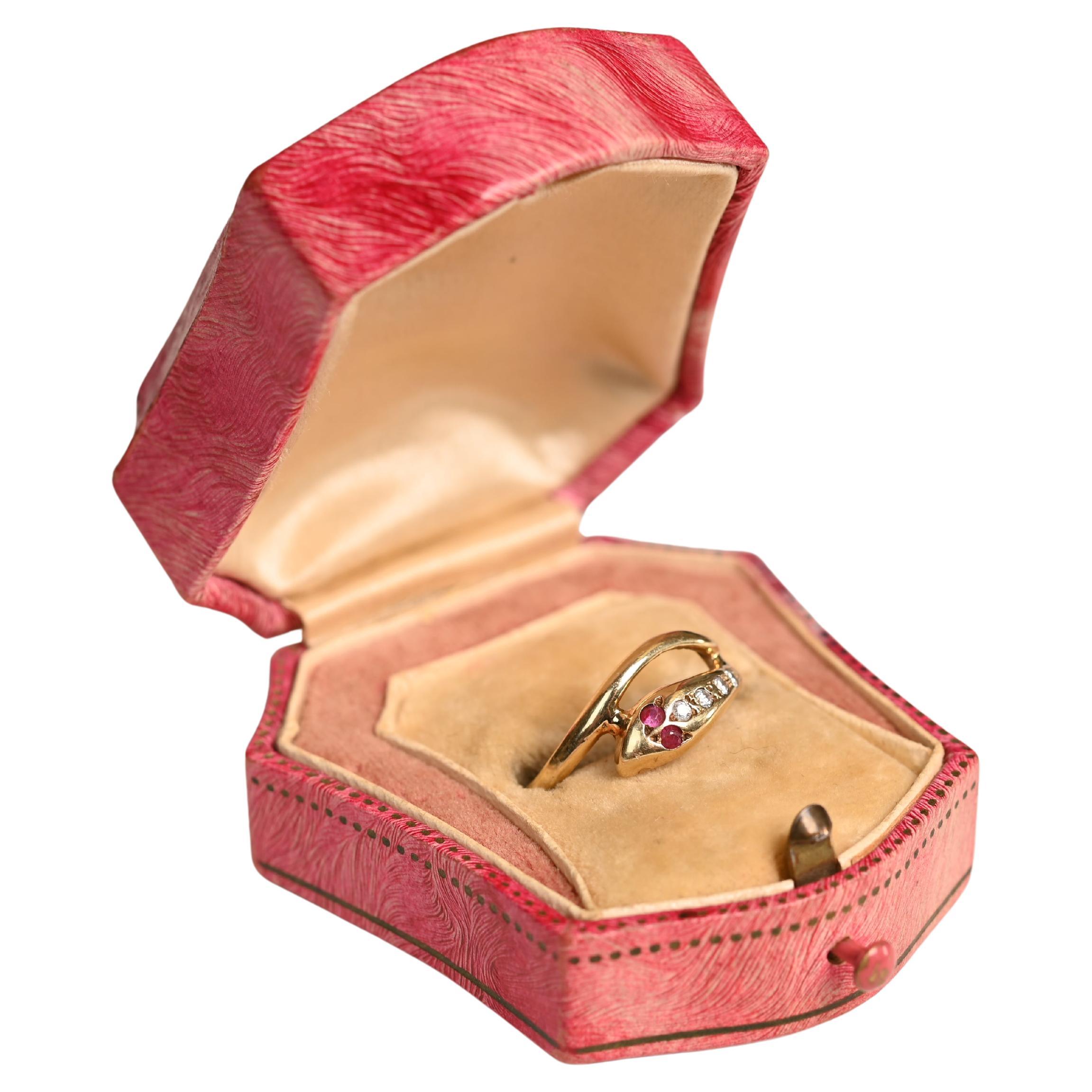 Vintage Deco Fashion Jewelry, Diamond and Ruby Ring, 14K Yellow Gold, Circa 1970