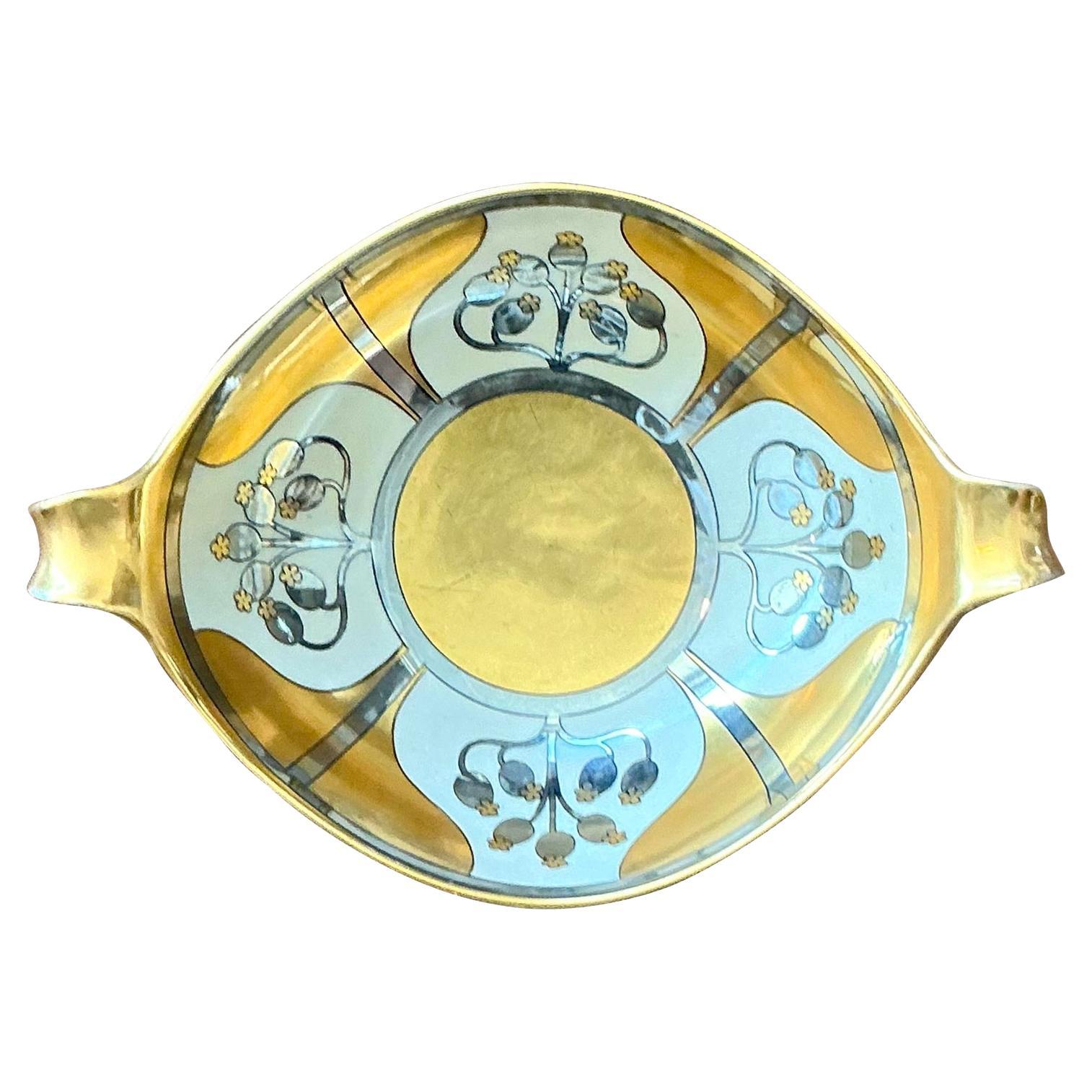 Bol floral vintage déco peint à la main