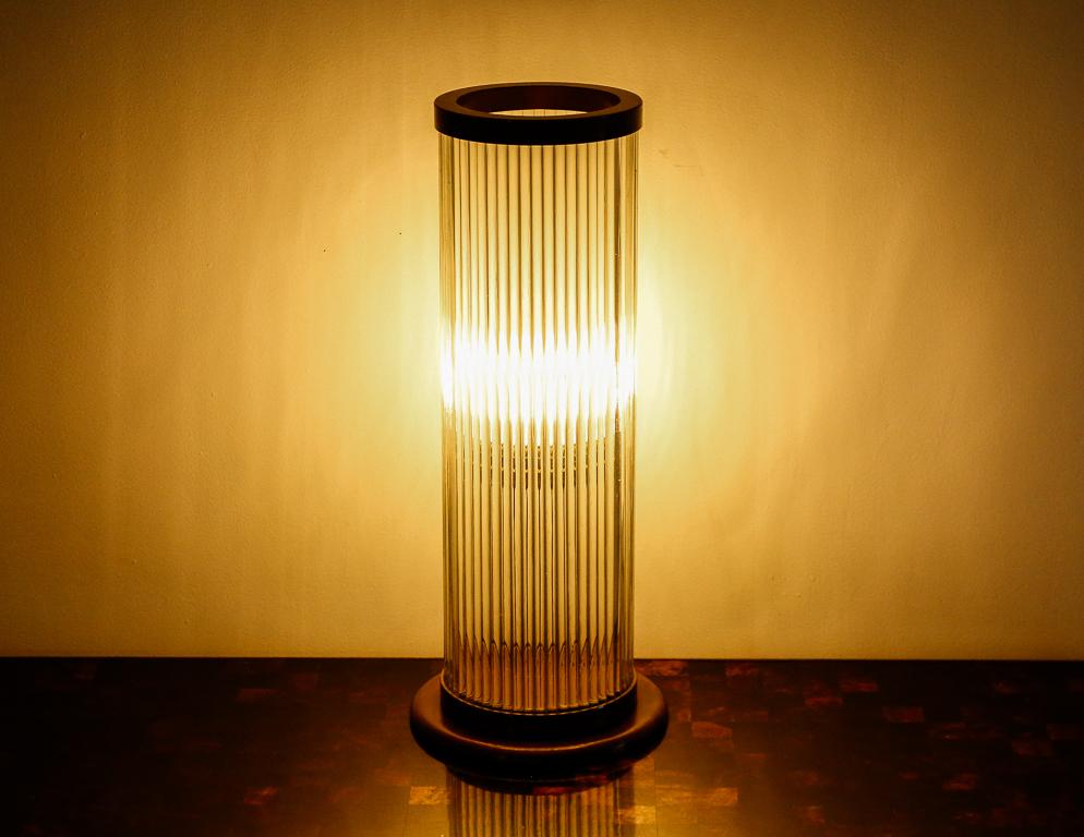 Mid-20th Century Vintage Deco Hurricane Table Lamp