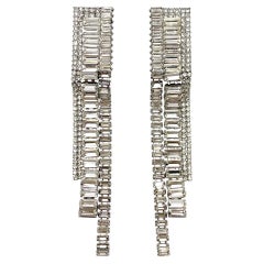 Vintage deco inspired long line cocktail earrings 1960s