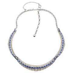 Retro Deco Inspired Sapphire Line Collar 1950s