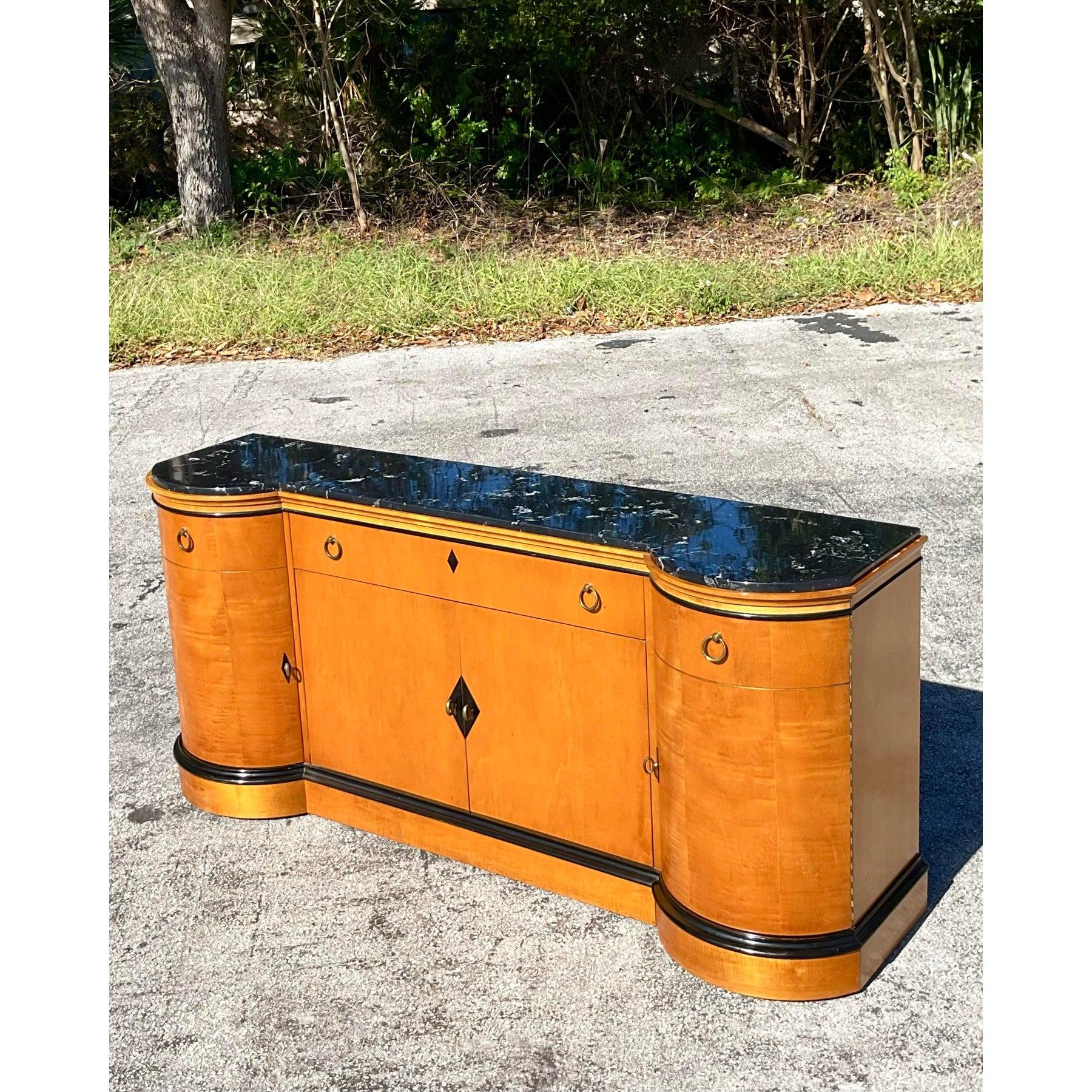 Crédence Vintage Deco à plateau en marbre en vente 3