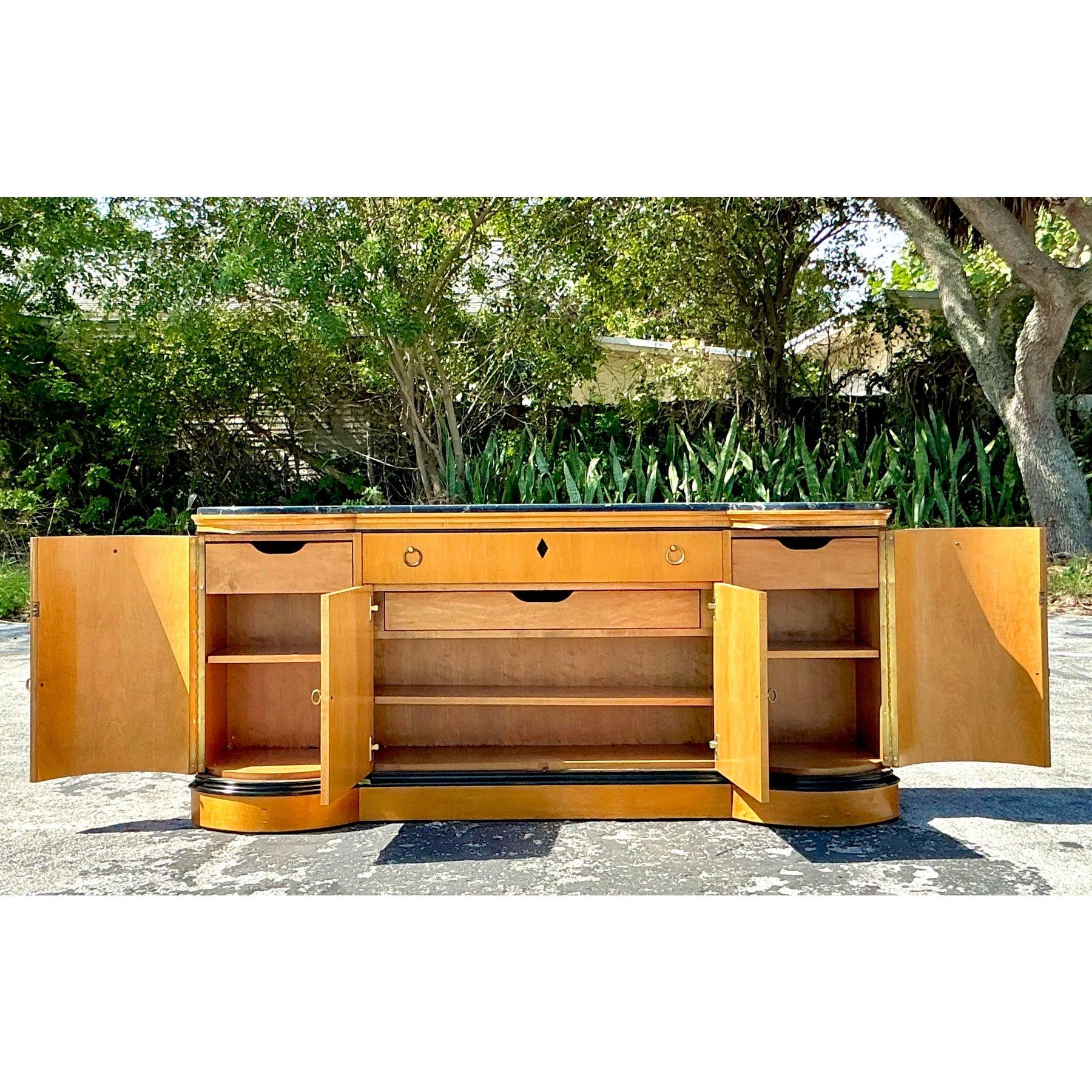 Crédence Vintage Deco à plateau en marbre en vente 5