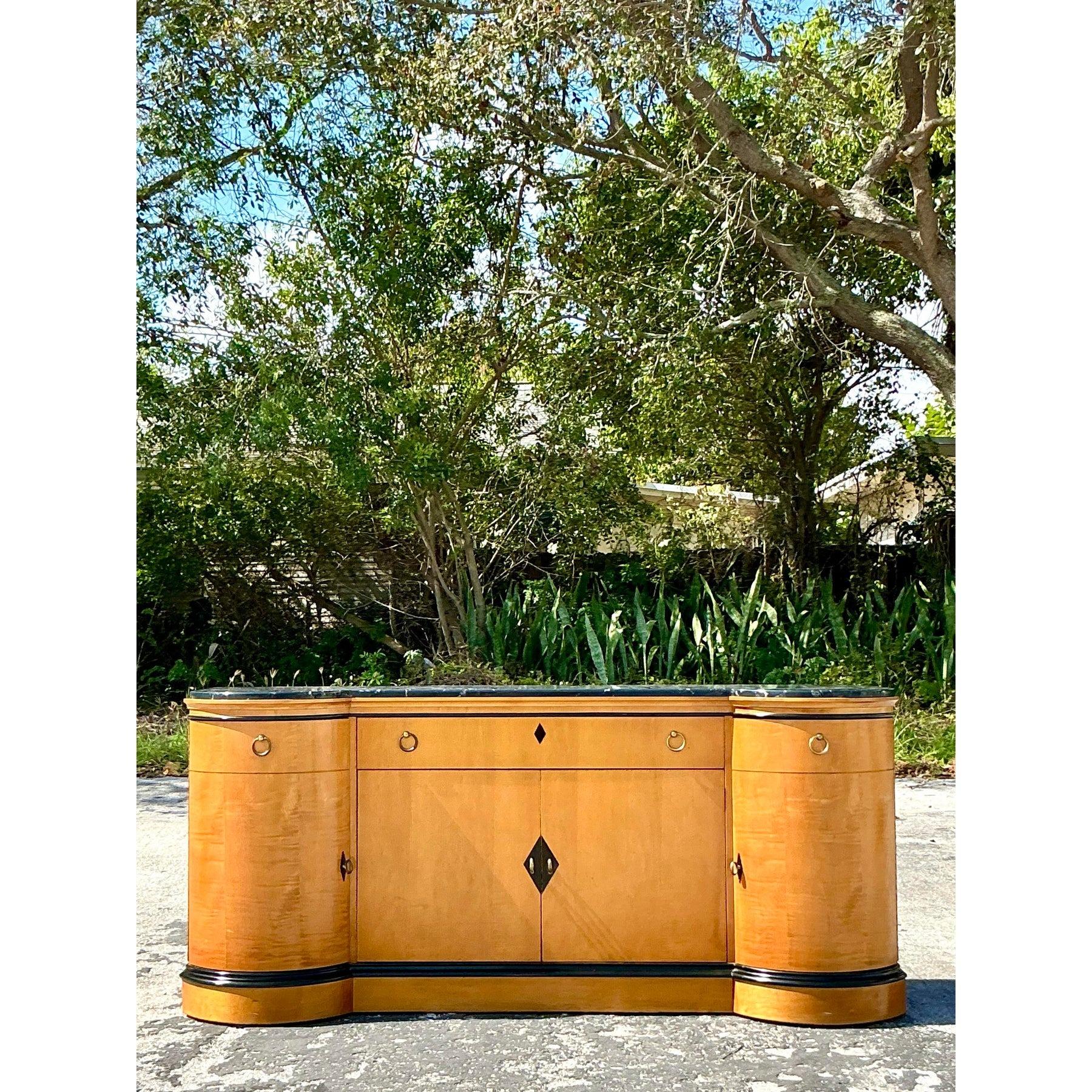 Marbre Crédence Vintage Deco à plateau en marbre en vente