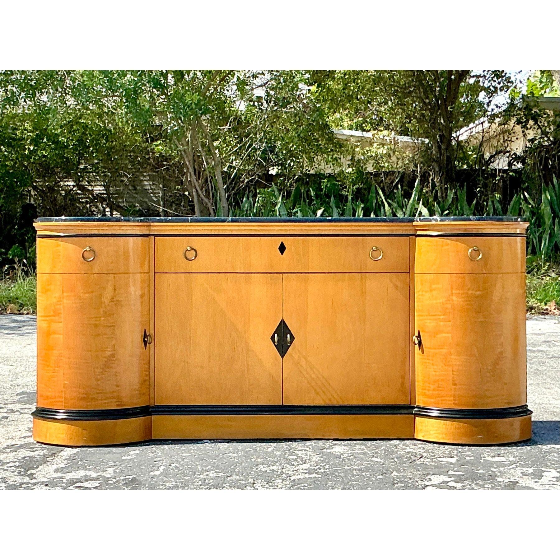 Crédence Vintage Deco à plateau en marbre en vente 1