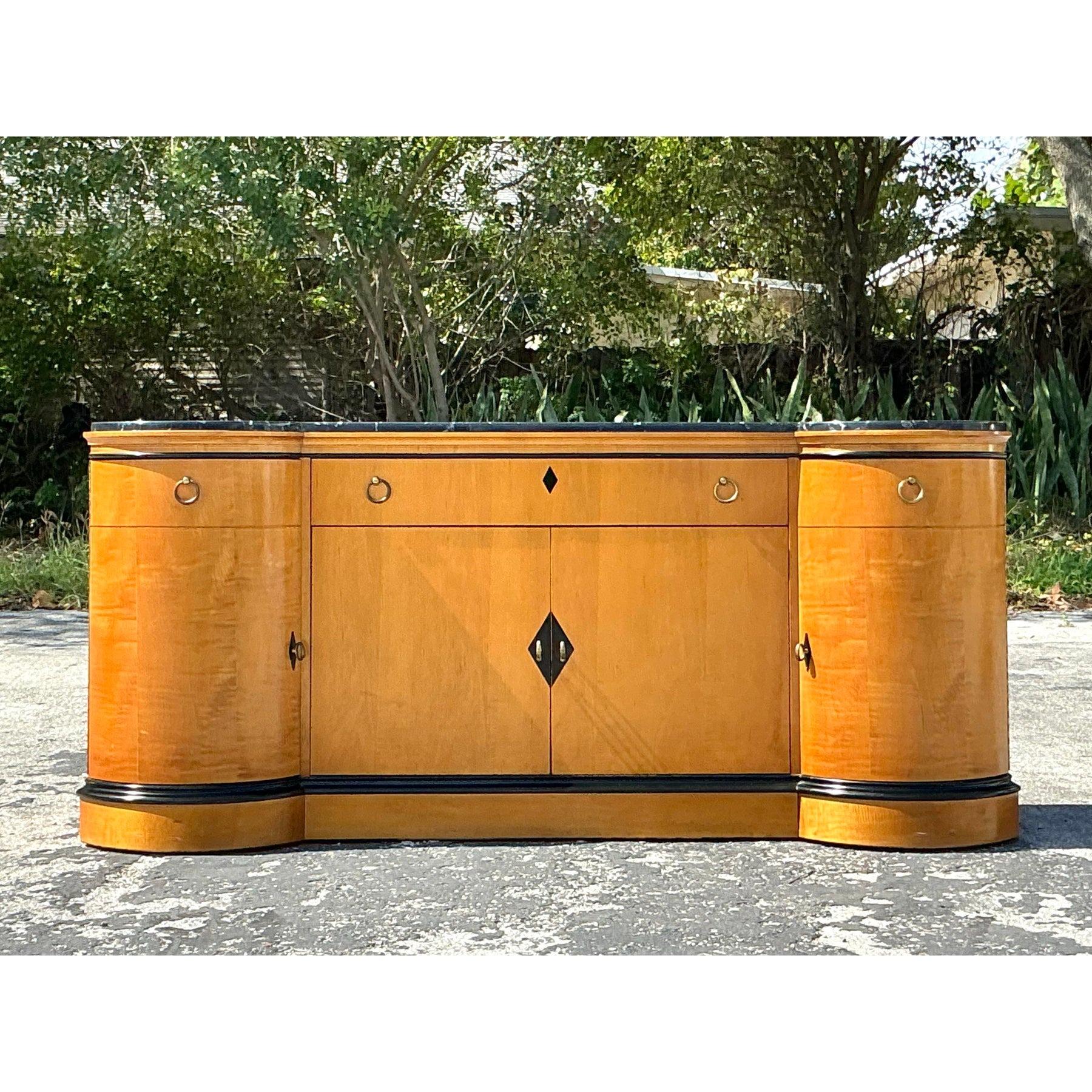 Crédence Vintage Deco à plateau en marbre en vente 2