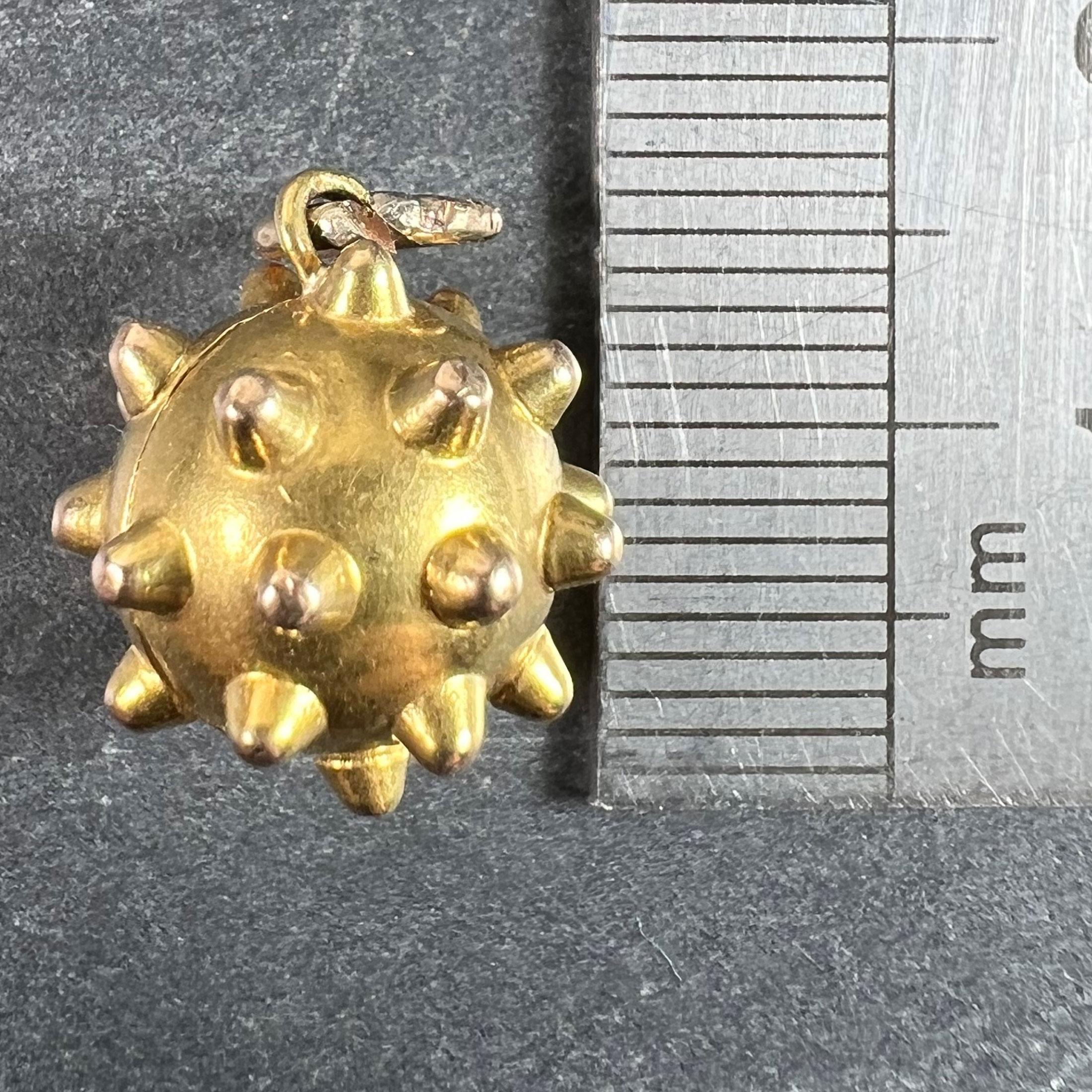 Vintage Deco Sputnik Medaillon 18K Gelbgold Charme Anhänger im Angebot 6