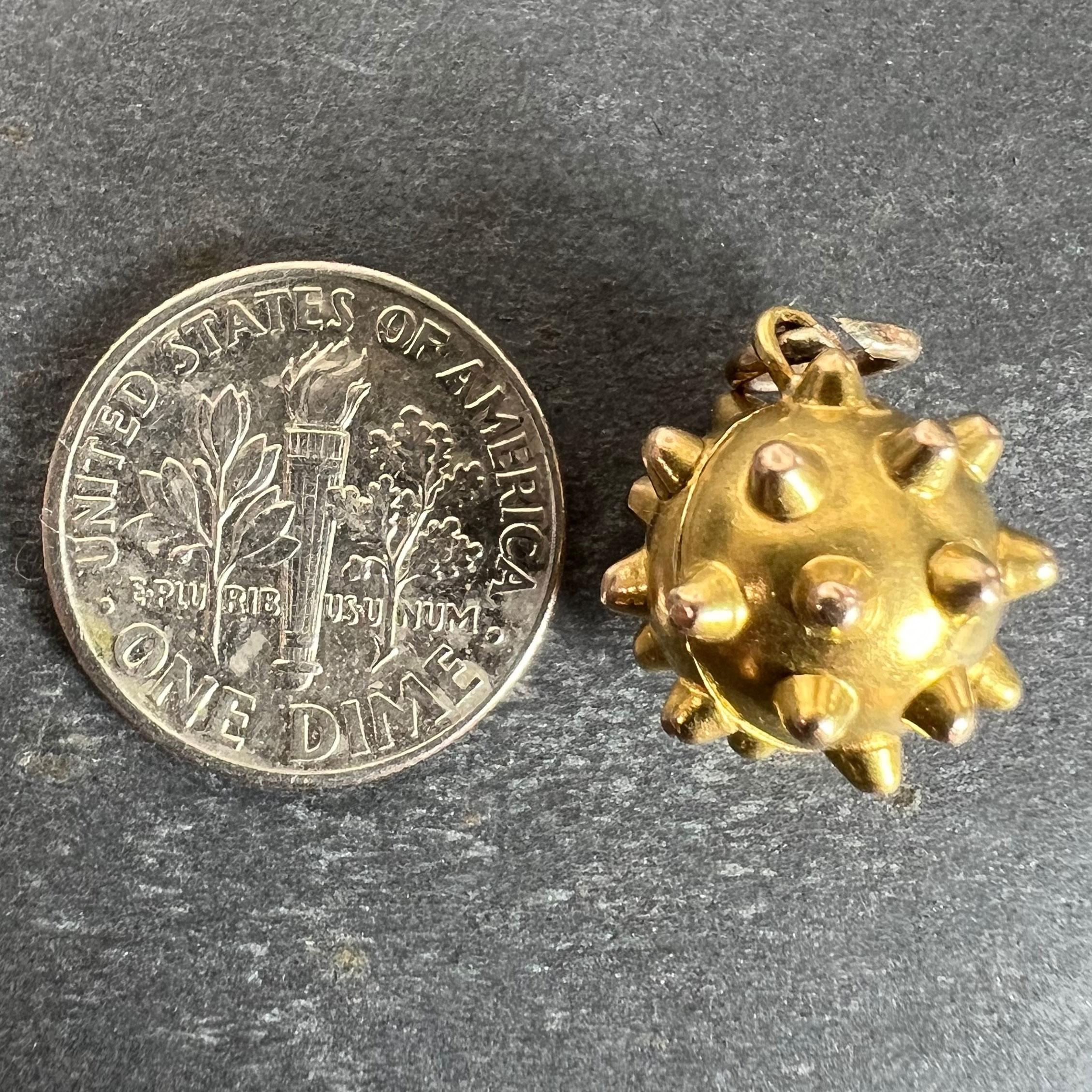 Vintage Deco Sputnik Medaillon 18K Gelbgold Charme Anhänger im Angebot 7