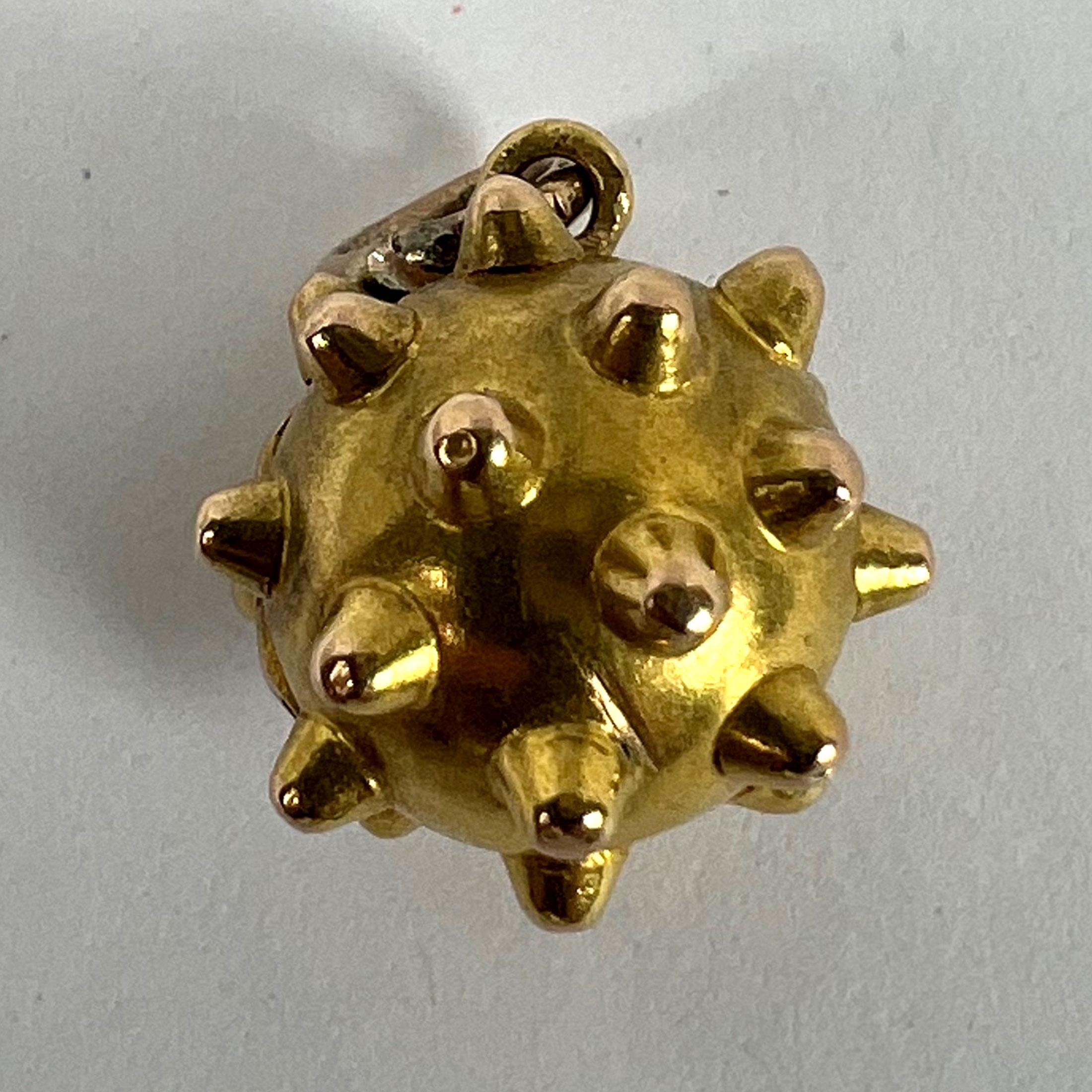Vintage Deco Sputnik Medaillon 18K Gelbgold Charme Anhänger im Angebot 8