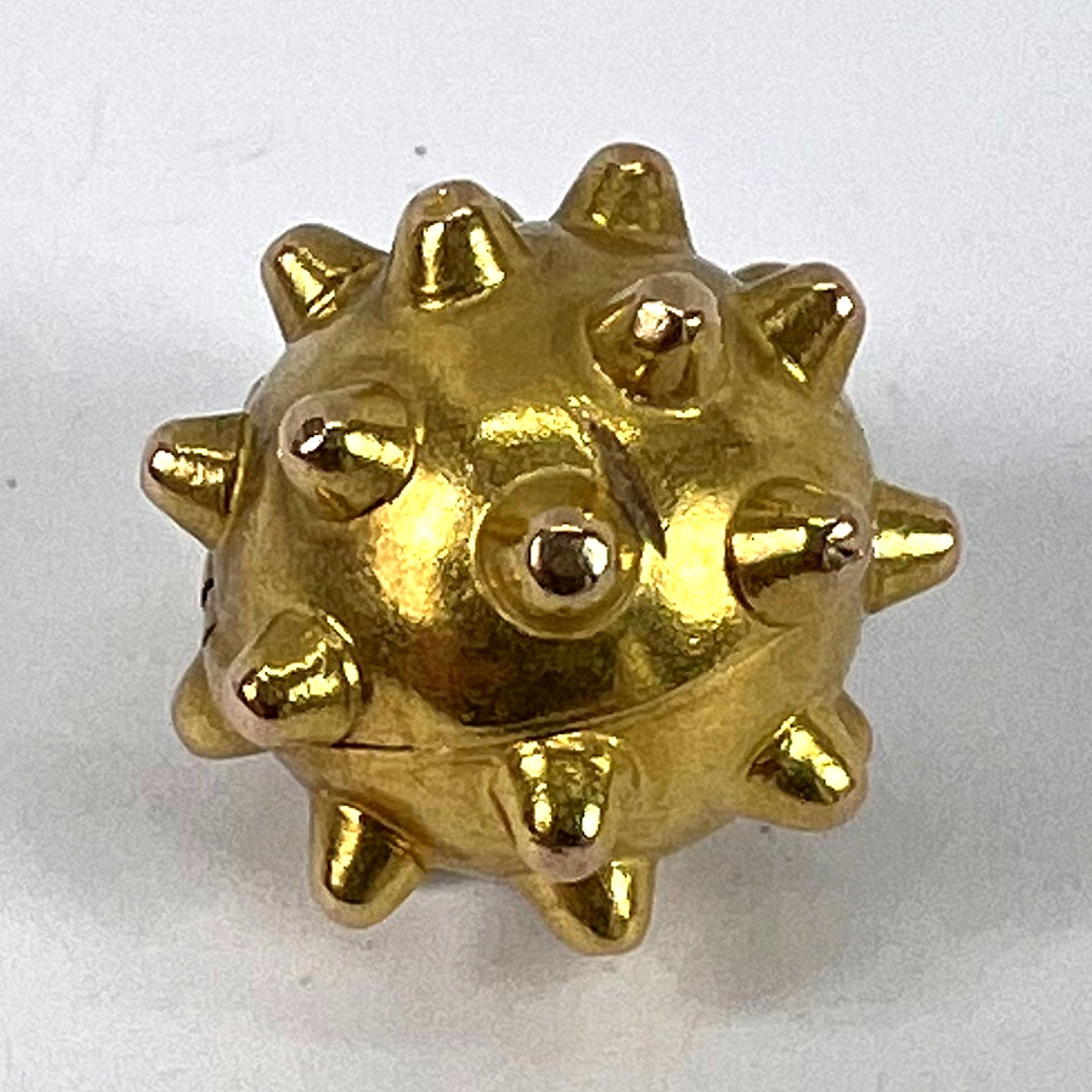 Vintage Deco Sputnik Medaillon 18K Gelbgold Charme Anhänger im Angebot 10