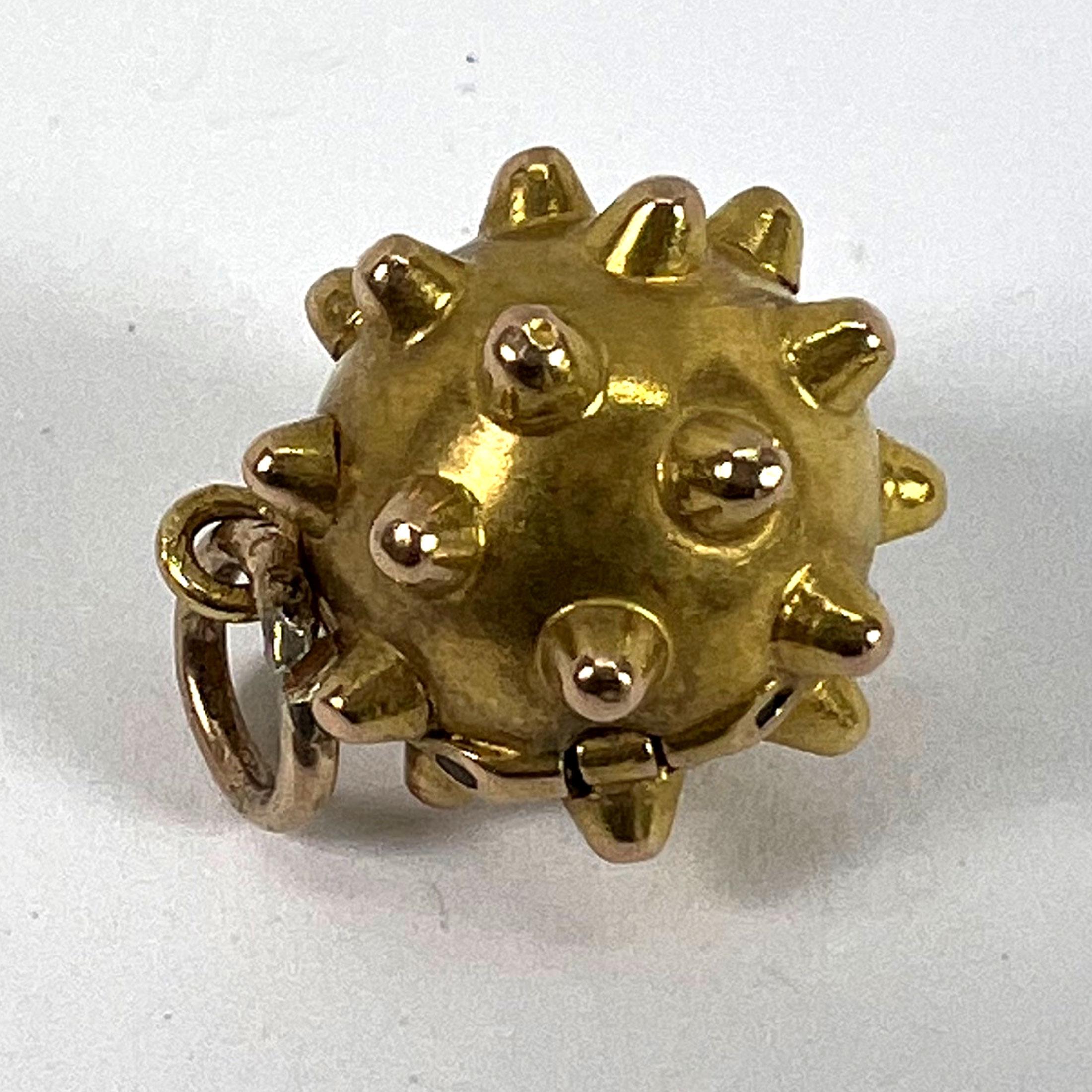 Vintage Deco Sputnik Medaillon 18K Gelbgold Charme Anhänger im Angebot 11