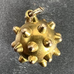 Vintage Deco Sputnik Locket 18K Yellow Gold Charm Pendant