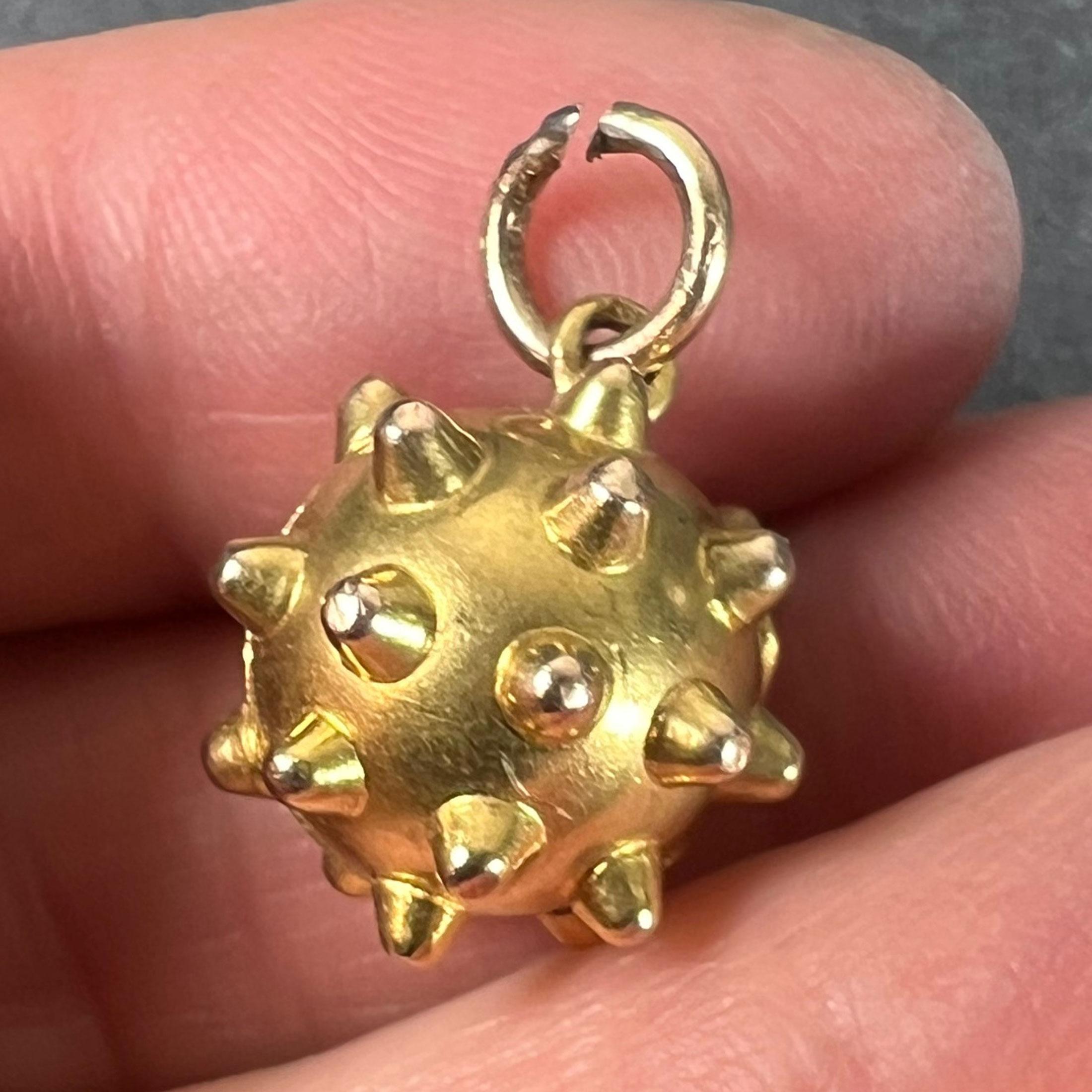 Vintage Deco Sputnik Medaillon 18K Gelbgold Charme Anhänger im Angebot 2