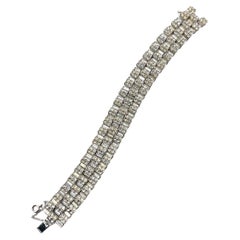 Retro Deco Style Crystal Tank Track Bracelet 1950s