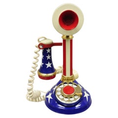 Used Deco-Tel Rotary Phone Telephone American Flag Patriotic 1970s