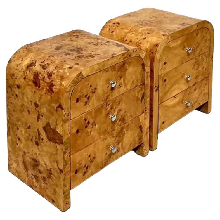 Comodini Vintage Deco a cascata in Wood Wood - Coppia di 2 in vendita