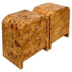 Comodini Vintage Deco a cascata in Wood Wood - Coppia di 2