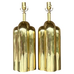 Vintage Deco Westwood Industries Brass Lamps, Pair