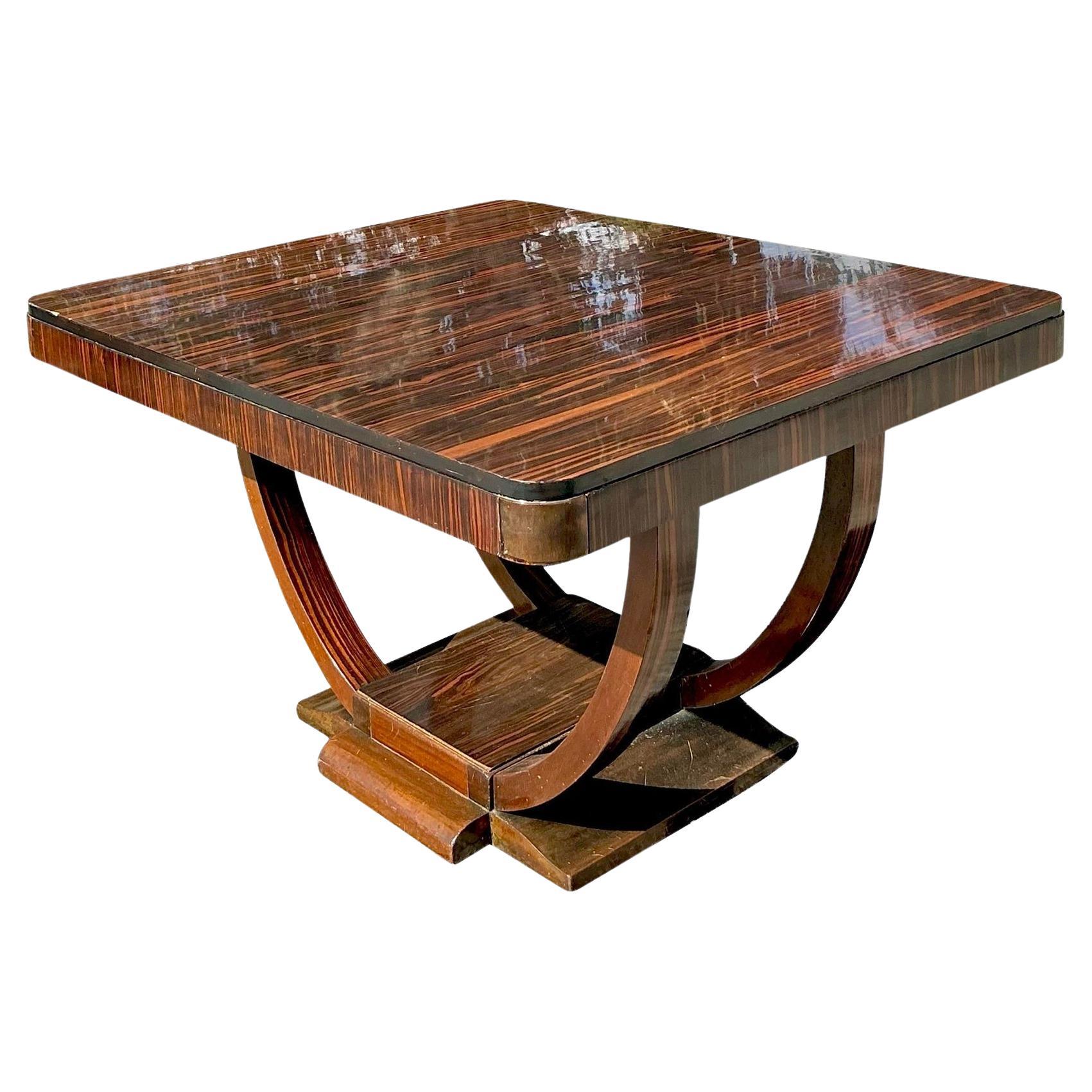 Vintage Deco Zebrawood Center Hall Table