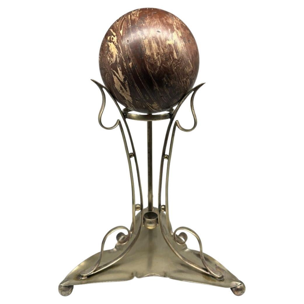 Vintage Decor Silver plated Stand with Bakelite Ball For Sale