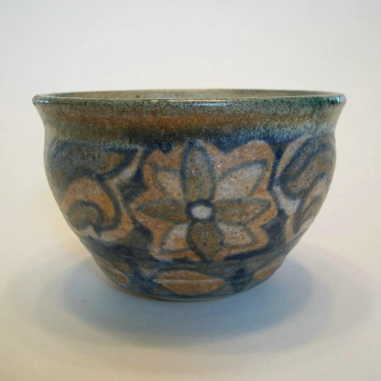 Ciotola d'epoca in Studio Pottery decorata e smaltata - Firmata - Fine XX secolo in vendita 3