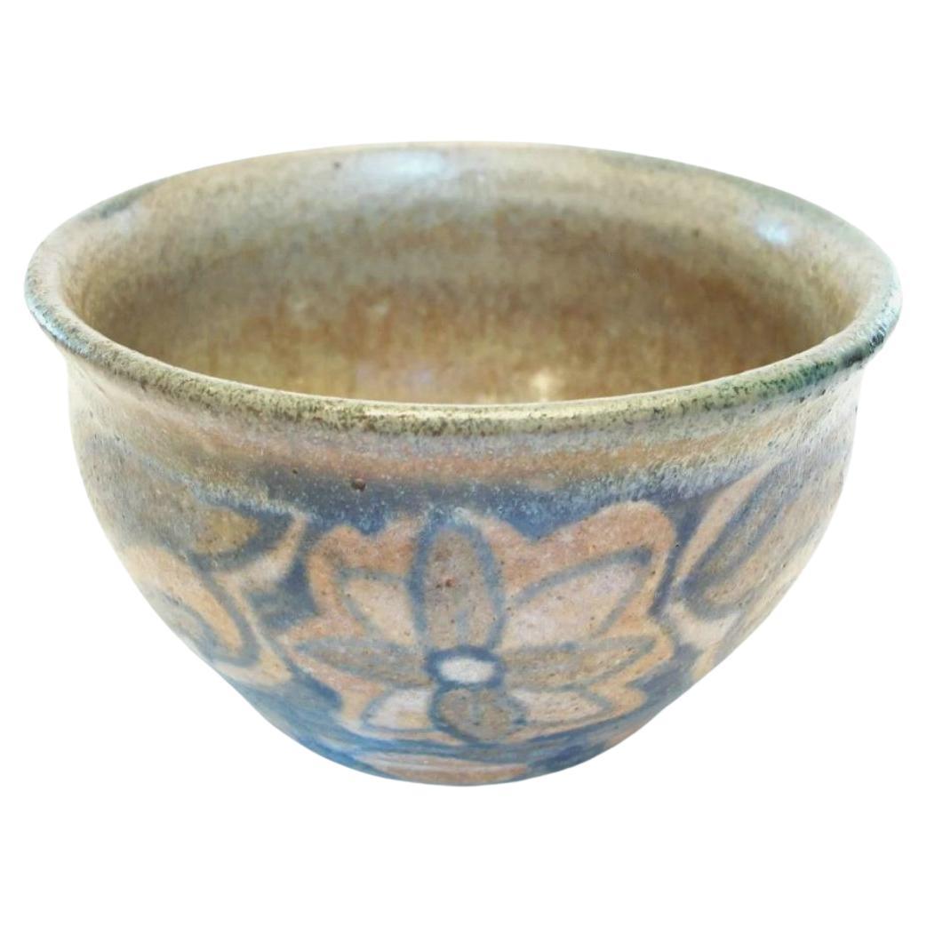 Vintage Decorated & Glazed Studio Pottery Bowl - Signé - Fin du 20ème siècle