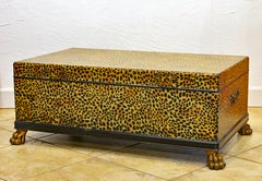 Vintage Decorated Parchment Cocktail Table and Trunk by Henry Link for Lexington