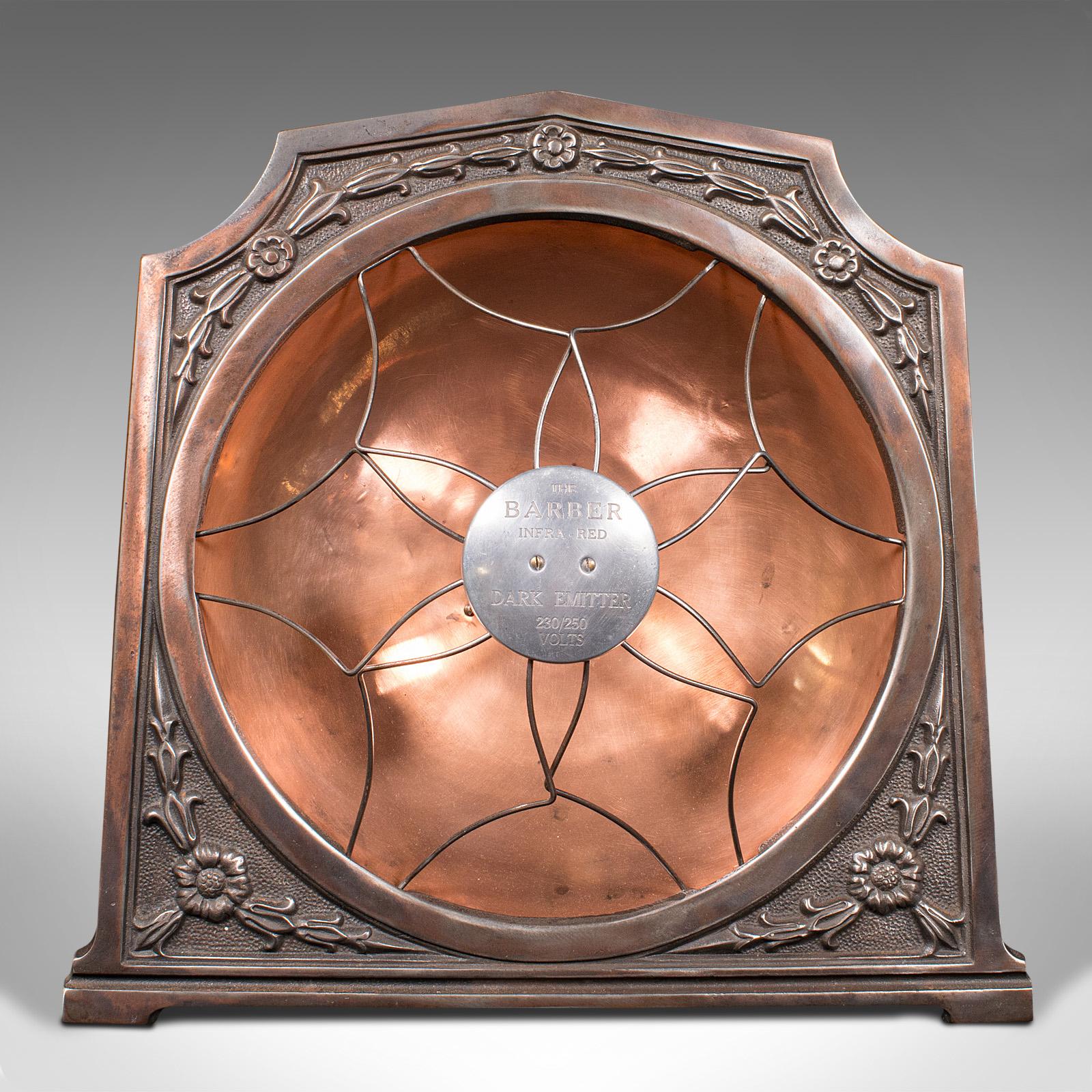 Art nouveau Lampe d'appoint décorative vintage anglaise, alliage moulé, cuivre, convertie, vers 1930 en vente
