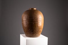 Vintage decorative Asian ceramic rice wine jar