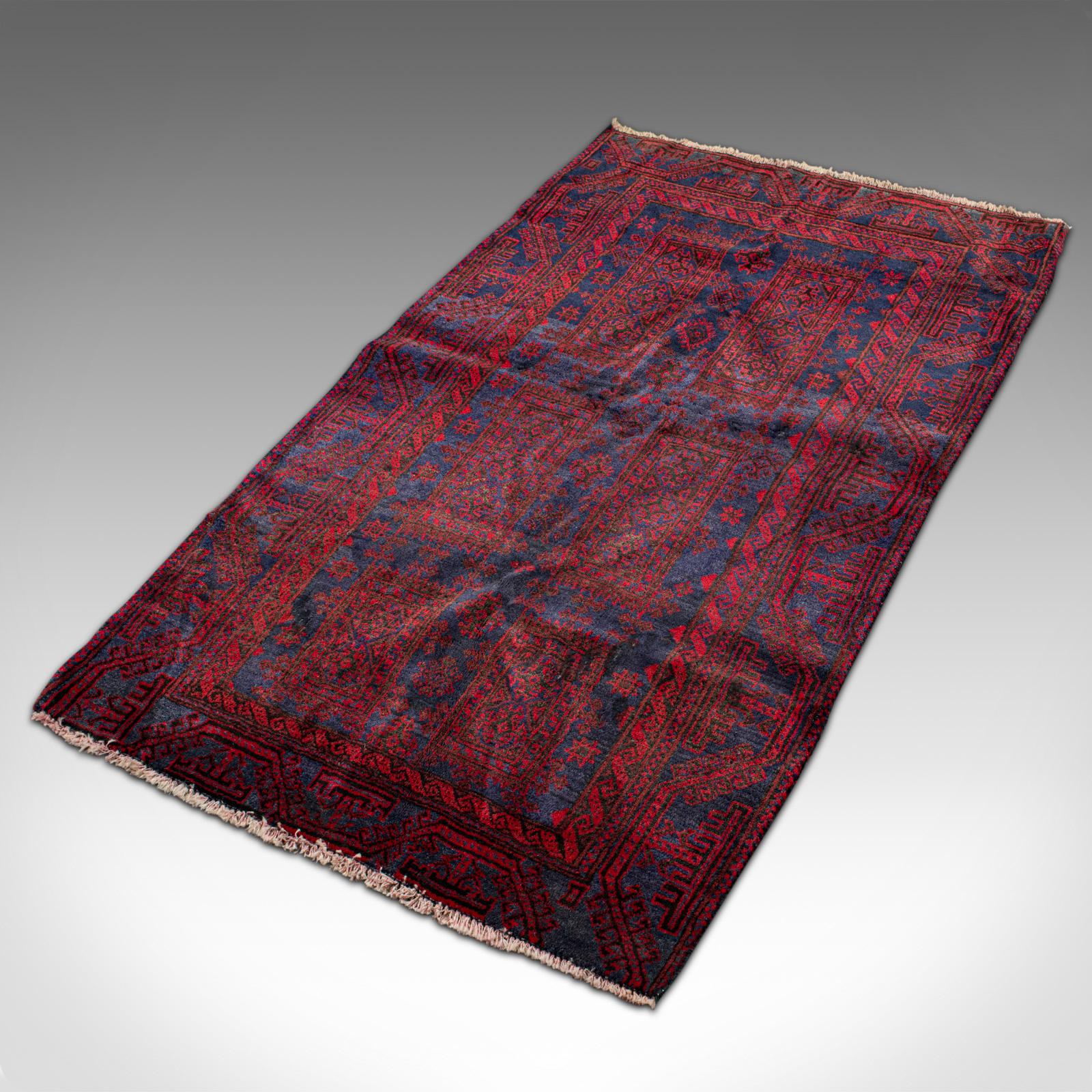 20th Century Vintage Decorative Baluchi Rug, Middle Eastern, Hall, Lounge Carpet, circa 1930 For Sale